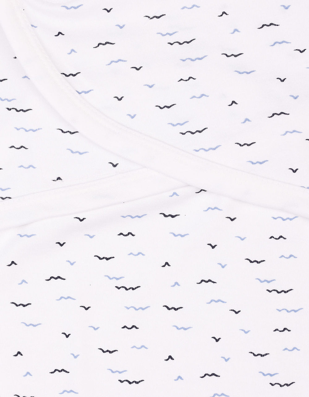 Newborn Boys Swaddling Sheet Bambies Ocean Birds Printed White at Zubaidas Official Pakistan