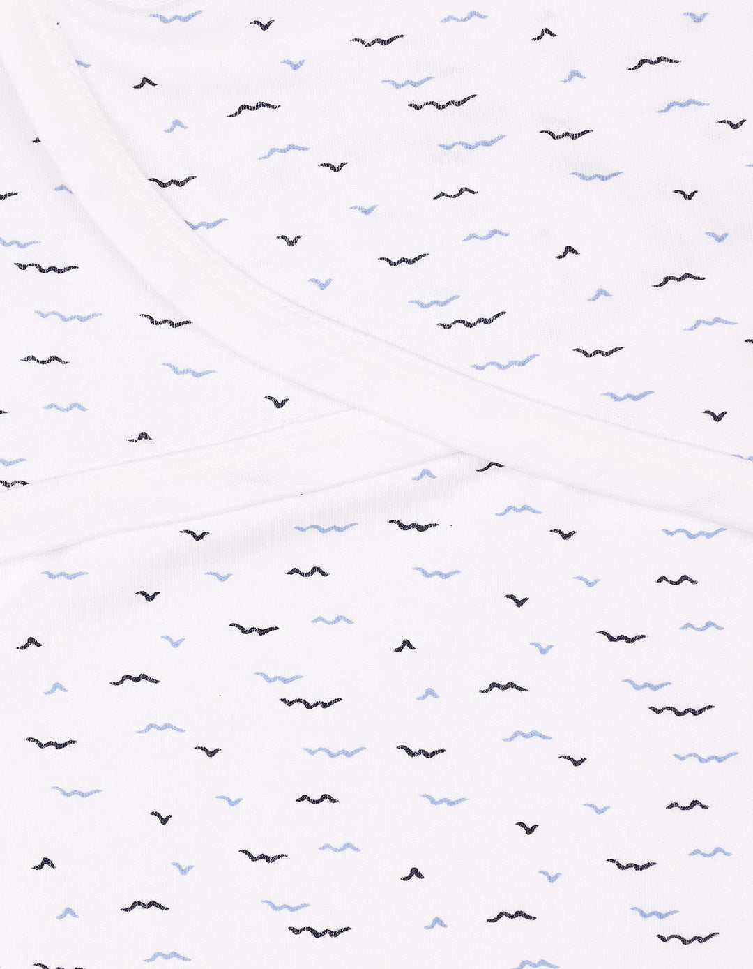 Newborn Boys Swaddling Sheet Bambies Ocean Birds Printed White at Zubaidas Official Pakistan