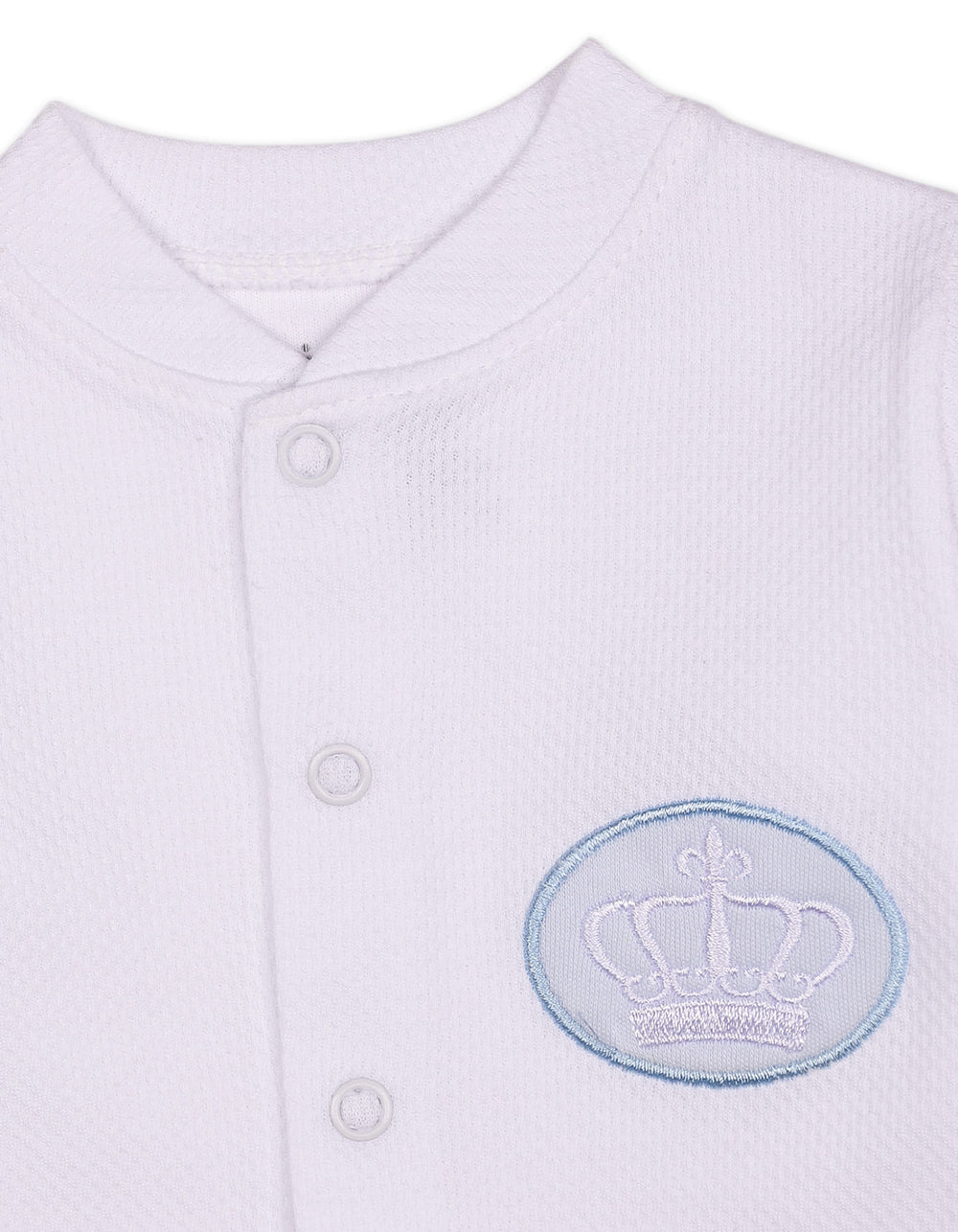 Newborn Boys Winter Romper with Cap Crown Applique White at Zubaidas Official Pakistan