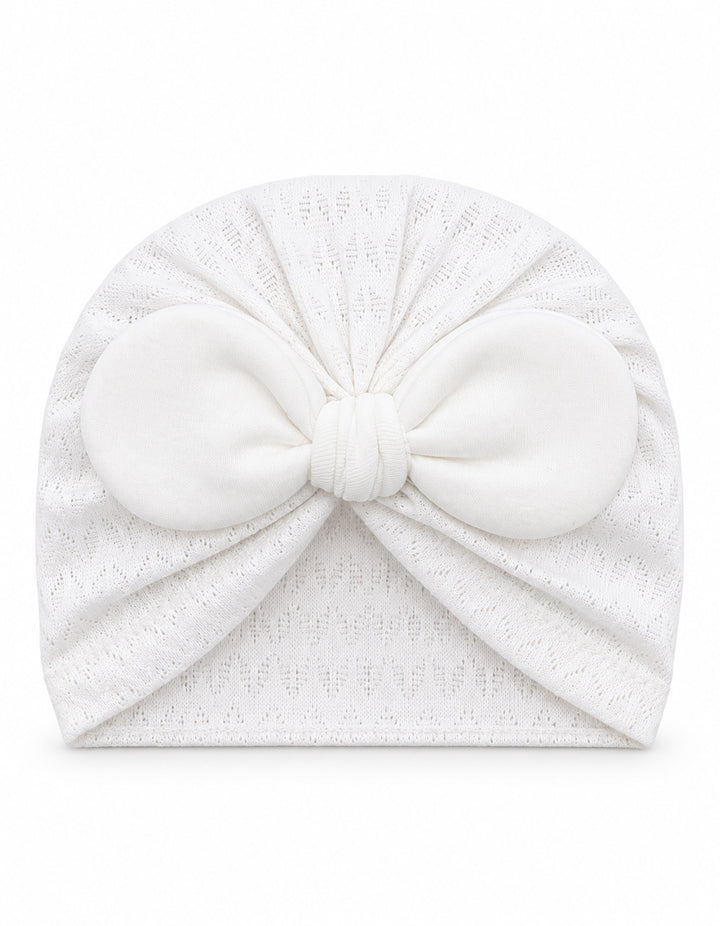Newborn Cap Bow White at Zubaidas