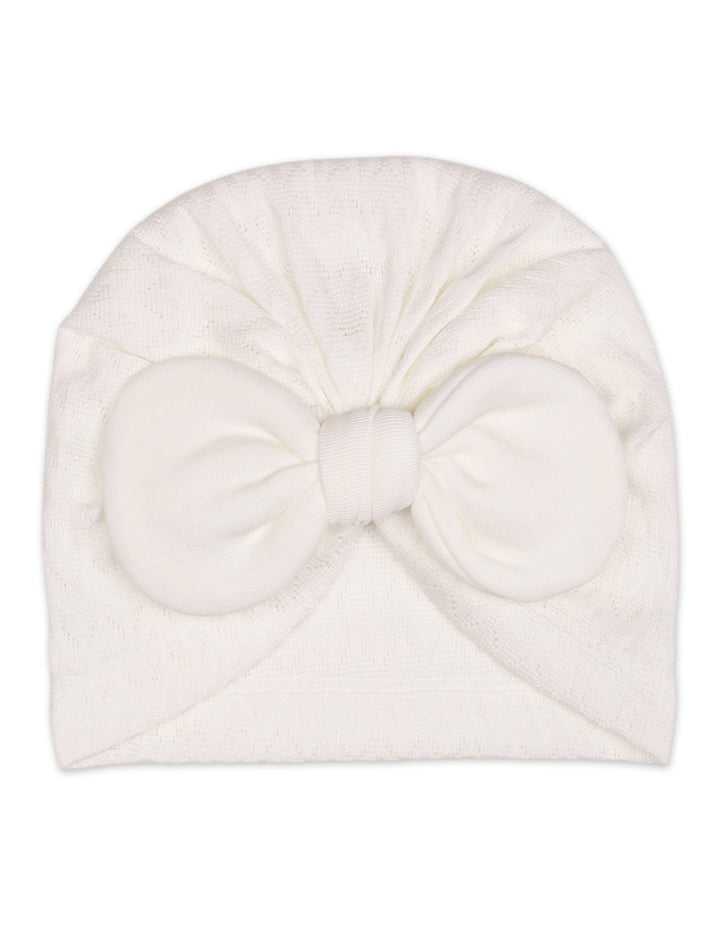 Newborn Cap Bow White at Zubaidas