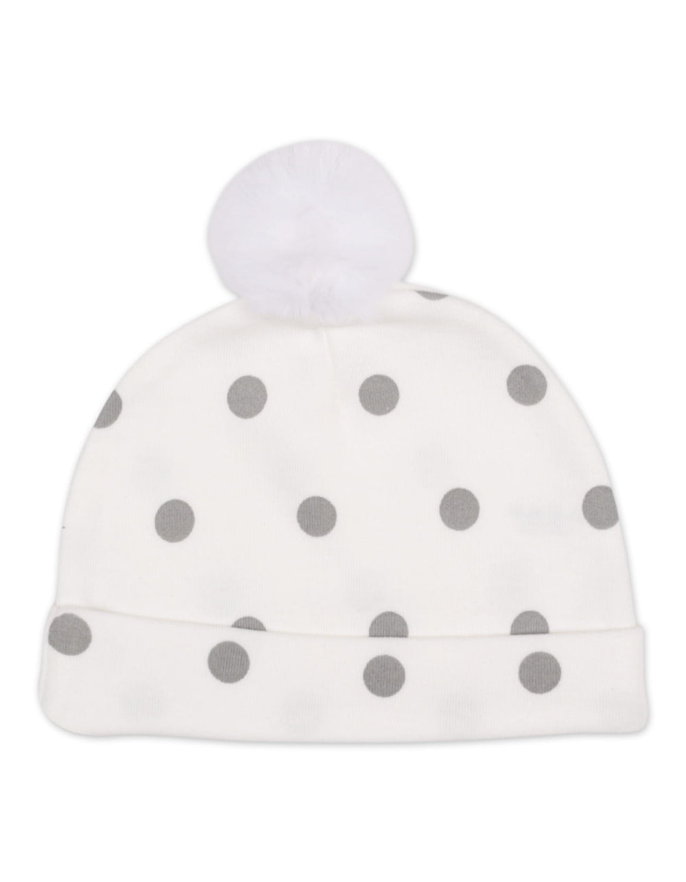 Newborn Cap Mittens and Booties Set Grey Polka Dots White at Zubaidas Official Pakistan