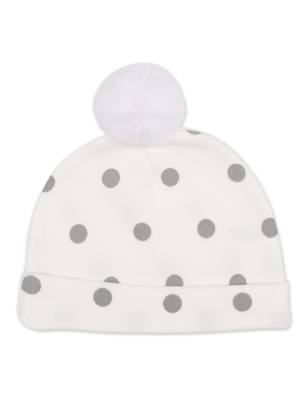 Newborn Cap Mittens and Booties Set Grey Polka Dots White at Zubaidas Official Pakistan