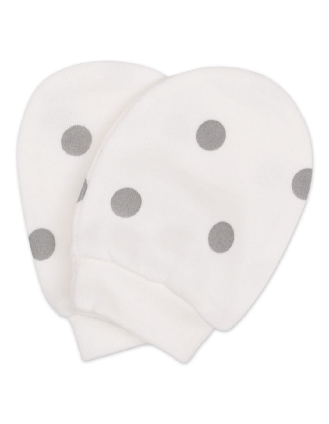 Newborn Cap Mittens and Booties Set Grey Polka Dots White at Zubaidas Online Pakistan
