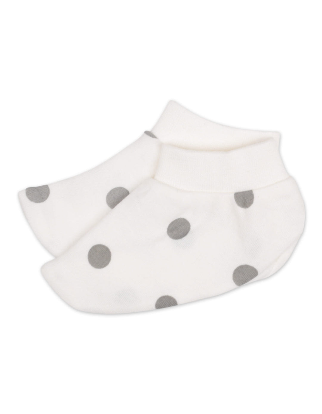 Newborn Cap Mittens and Booties Set Grey Polka Dots White at Zubaidas Best Online Baby and Kids Store in Pakistan