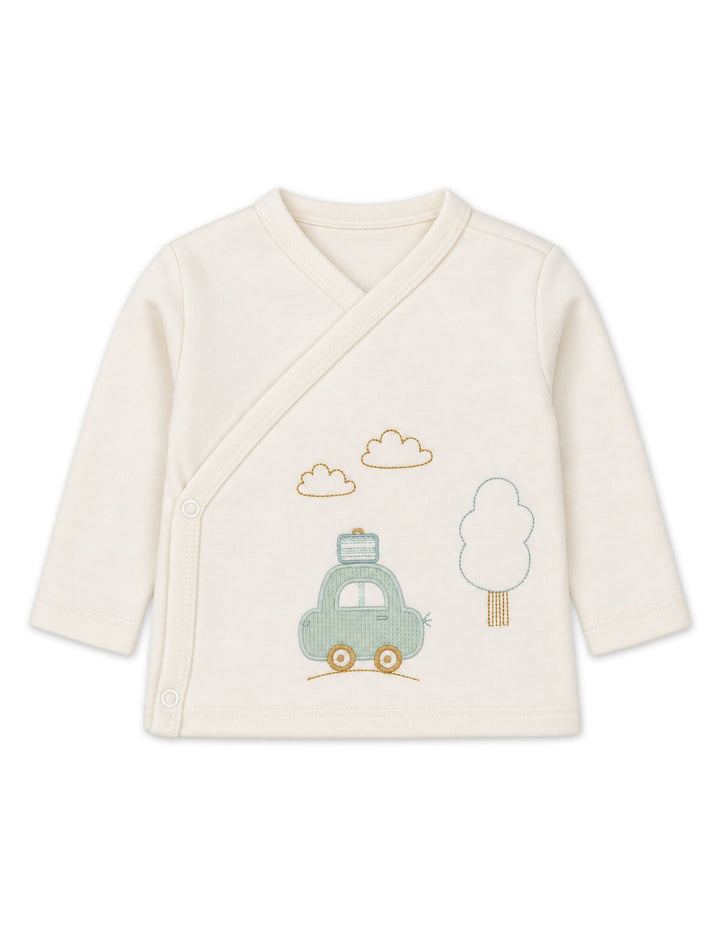 Newborn Clothing Gift Set 5 Pcs Car Off White and Mint Green at Zubaidas Official Pakistan