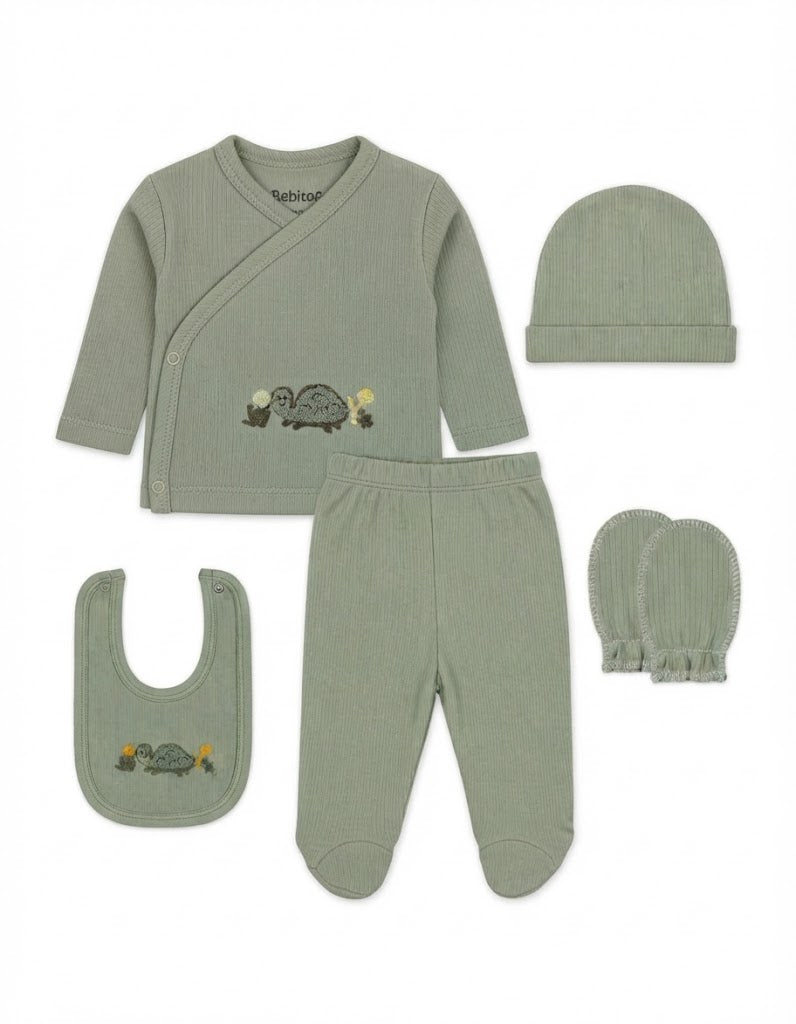 Newborn Clothing Gift Set 5 Pieces Turtle Green at Zubaidas