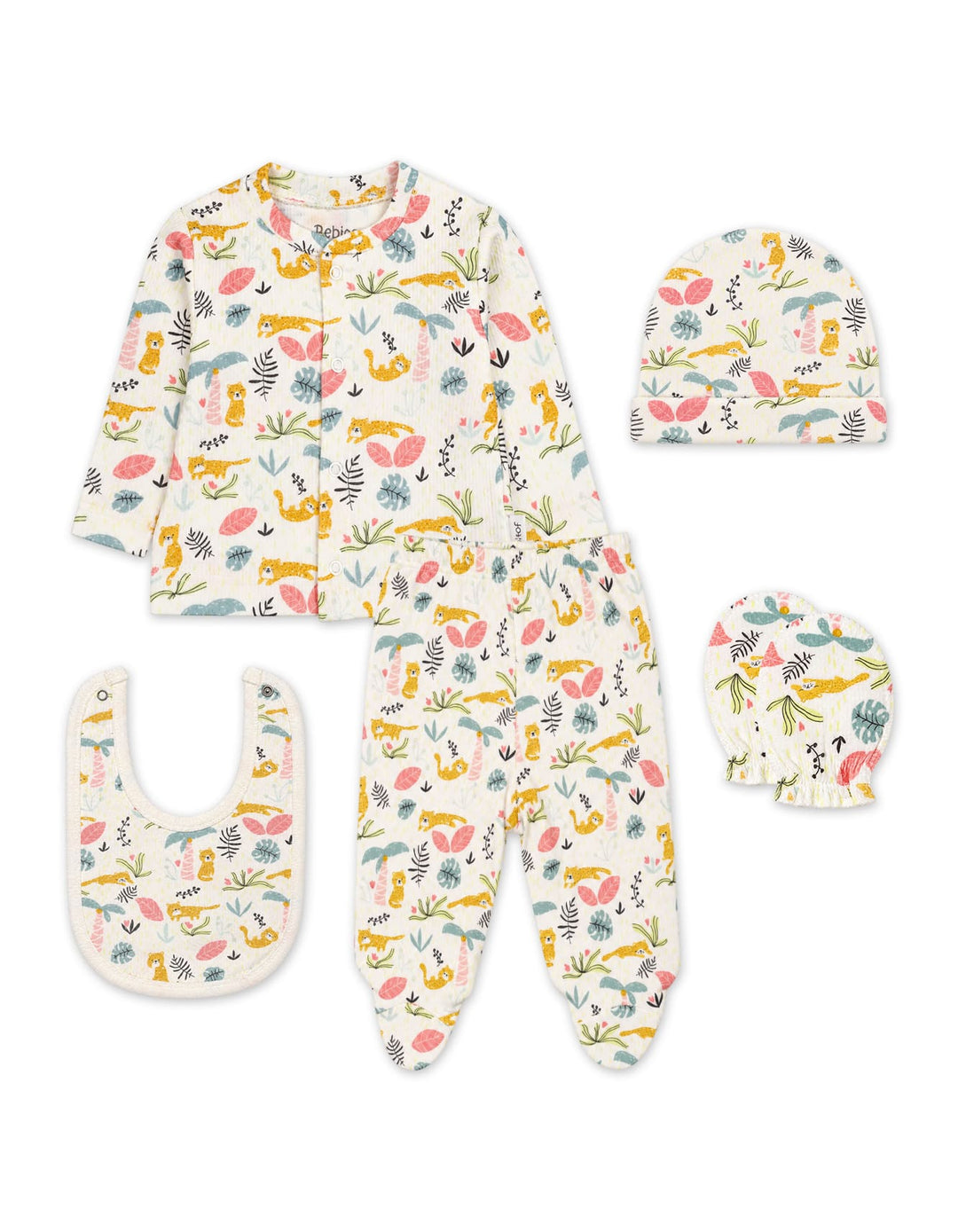 Newborn Gift Set 5 Pcs Safari Off White at Zubaidas