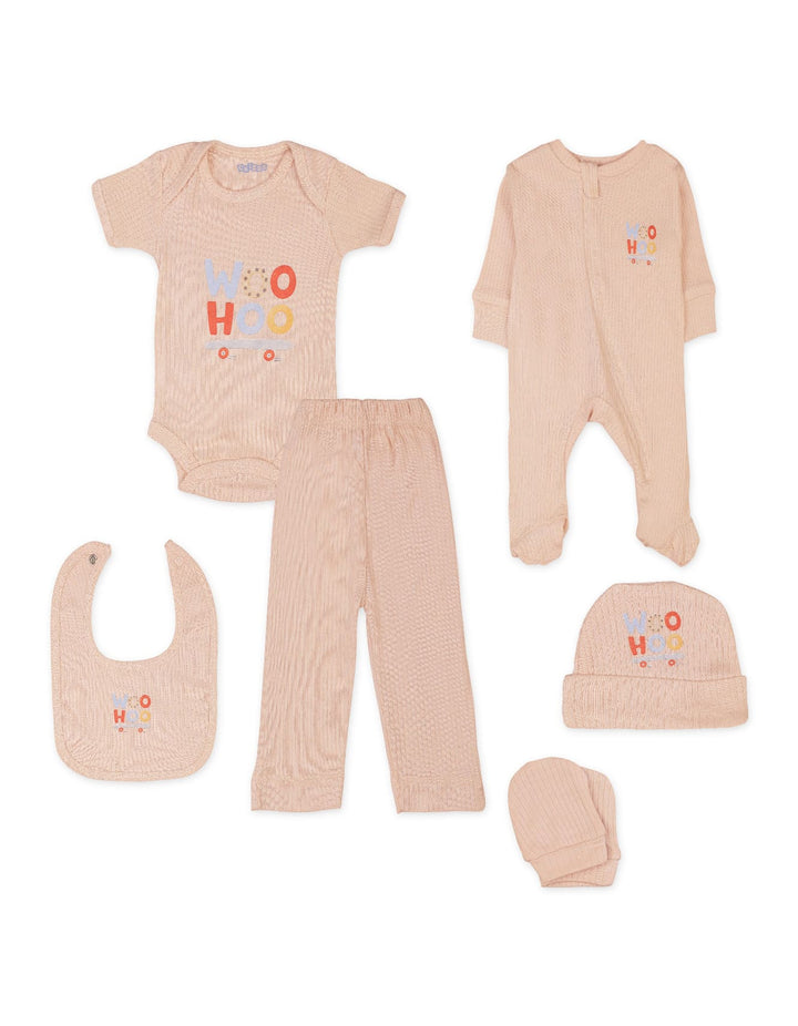 Newborn Gift Set 6 Pieces Beige at Zubaidas