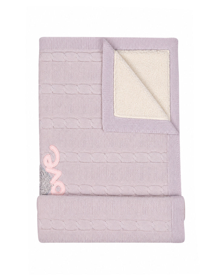 Newborn Girl Blanket Heart Pink and Lilac at Zubaidas Online Pakistan