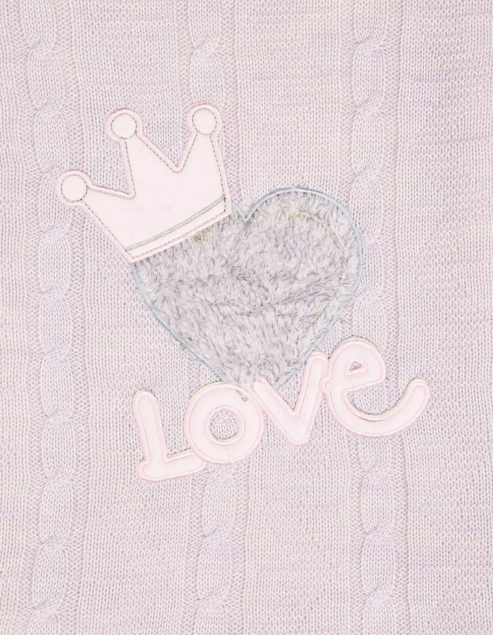 Newborn Girl Blanket Heart Pink and Lilac at Zubaidas Official Pakistan