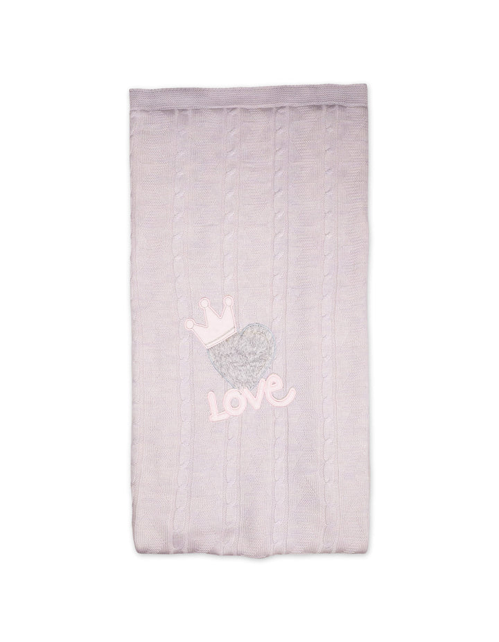 Newborn Girl Blanket Heart Pink and Lilac at Zubaidas