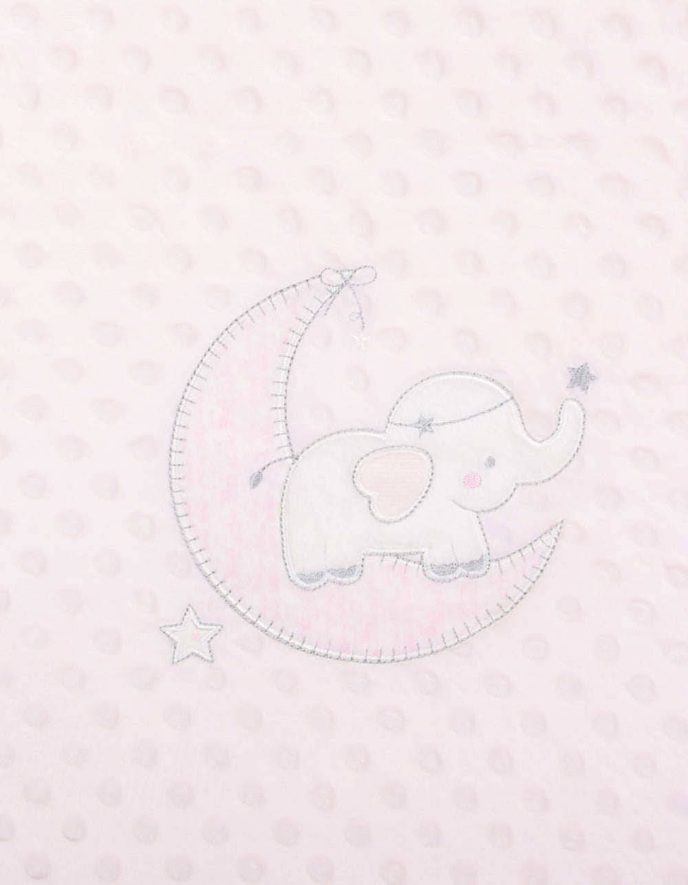 Newborn Girl Blanket Minky Dots Starry Elephant and Moon Pink at Zubaidas Official Pakistan