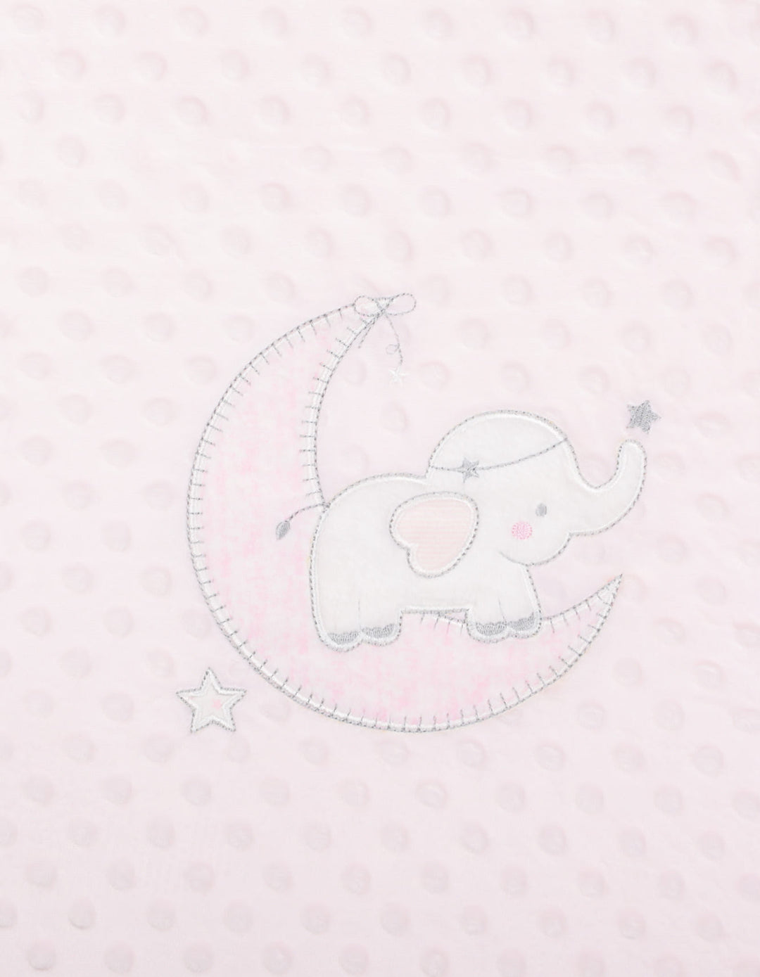 Newborn Girl Blanket Minky Dots Starry Elephant and Moon Pink at Zubaidas Official Pakistan