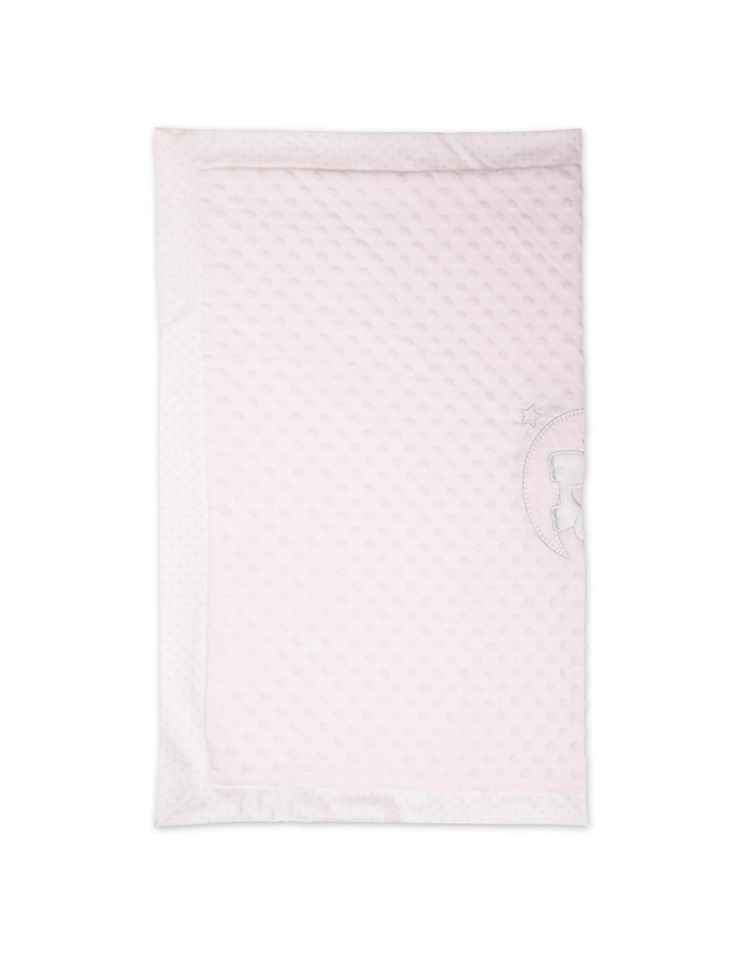 Newborn Girl Blanket Minky Dots Starry Elephant and Moon Pink at Zubaidas Online Pakistan