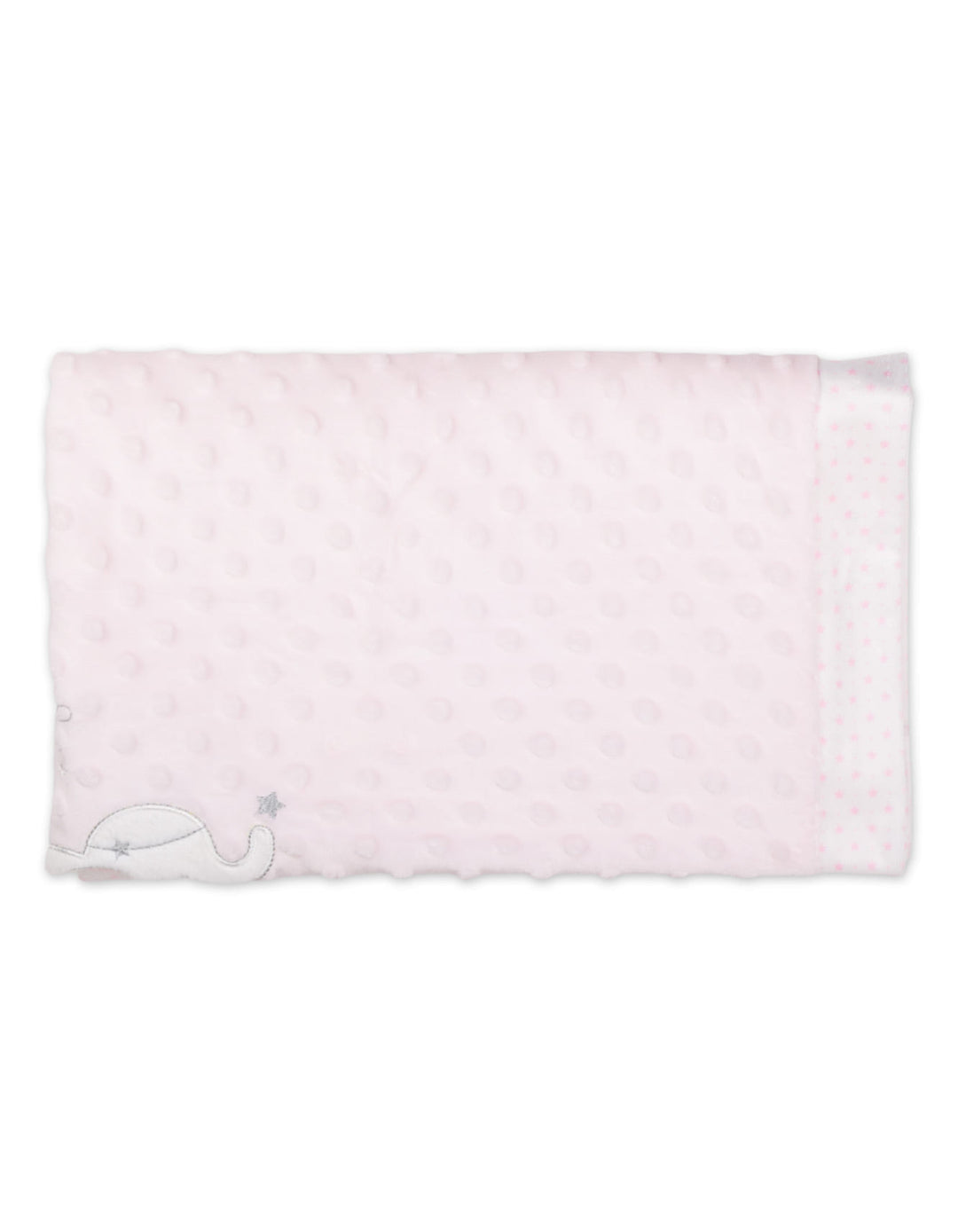 Newborn Girl Blanket Minky Dots Starry Elephant and Moon Pink at Zubaidas Best Online Baby and Kids Store in Pakistan