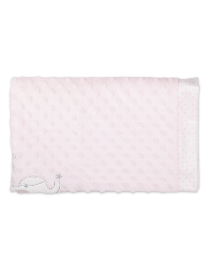 Newborn Girl Blanket Minky Dots Starry Elephant and Moon Pink at Zubaidas Best Online Baby and Kids Store in Pakistan