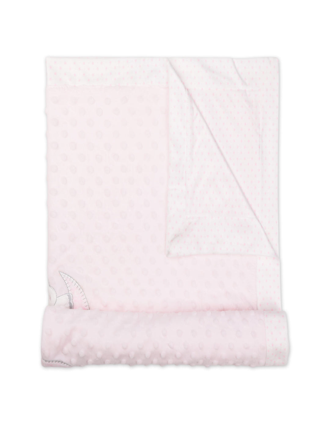 Newborn Girl Blanket Minky Dots Starry Elephant and Moon Pink at Zubaidas