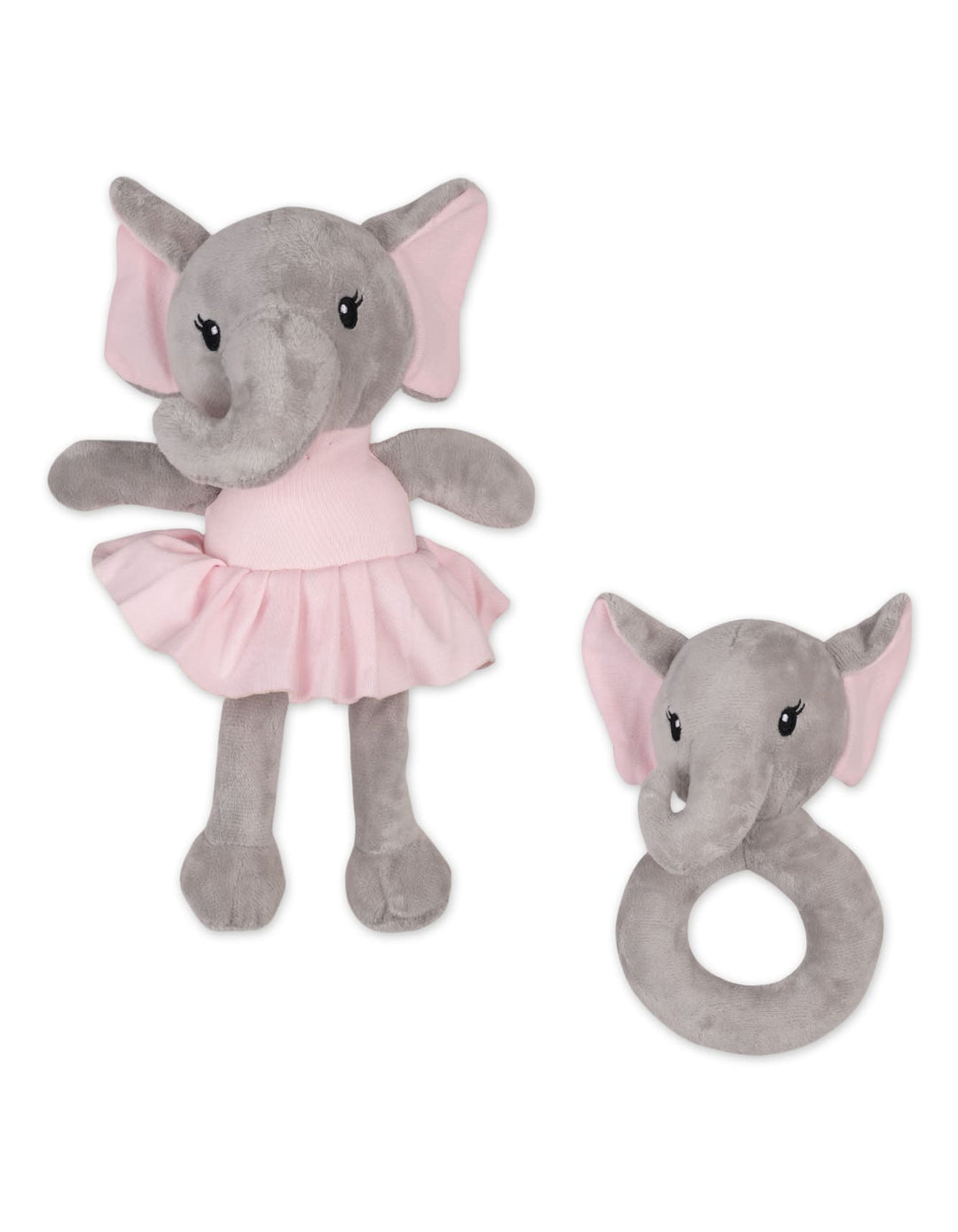 Newborn Girl Blanket Plush Rattle Toy Elephant Grey at Zubaidas