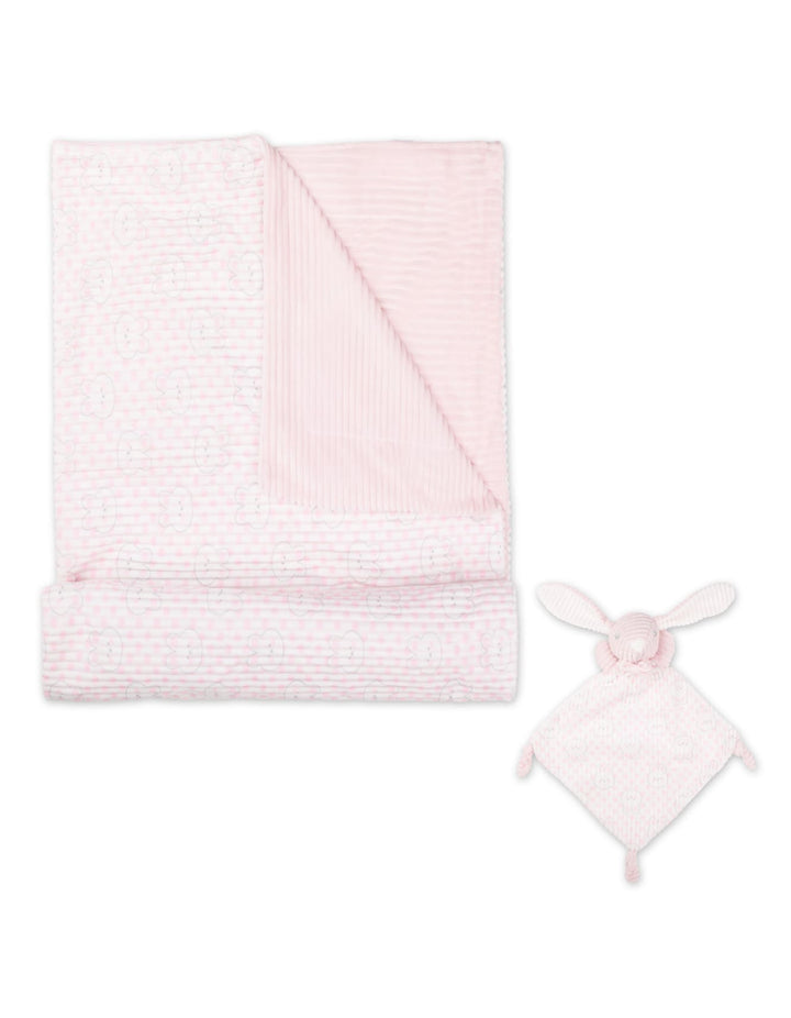 Newborn Girl Blanket with Soft Toy Bunny Light Pink at Zubaidas