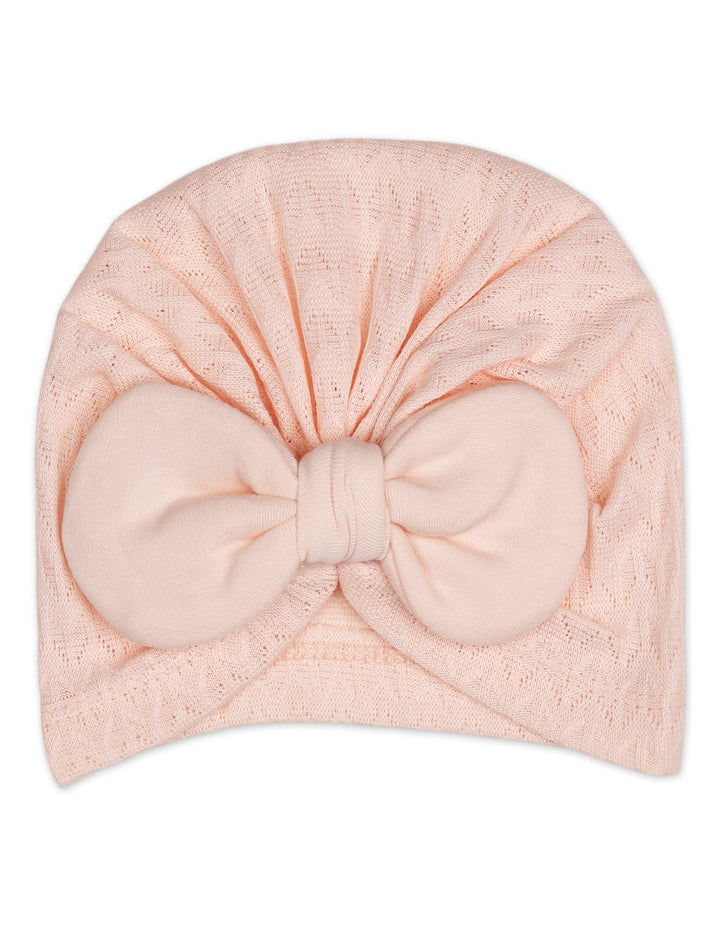 Newborn Girl Cap Bow Pink at Zubaidas