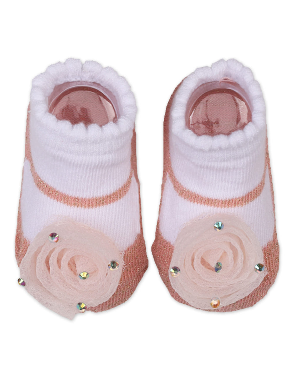 Newborn Girl Headband and Socks Set Floral Peach at Zubaidas Official Pakistan