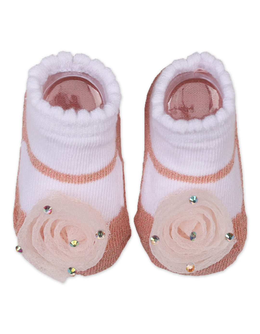 Newborn Girl Headband and Socks Set Floral Peach at Zubaidas Official Pakistan