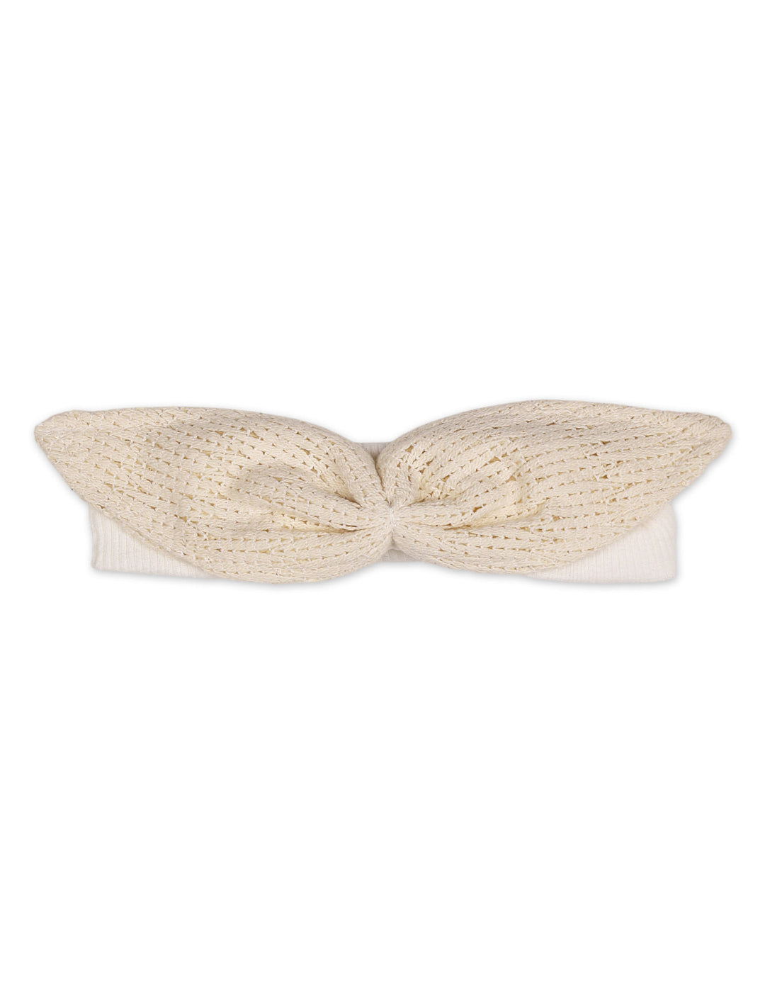 Newborn Girl Headband Bow Beige and White at Zubaidas