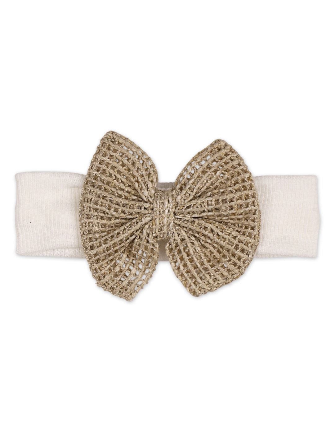 Newborn Girl Headband Bow Brown and Beige at Zubaidas