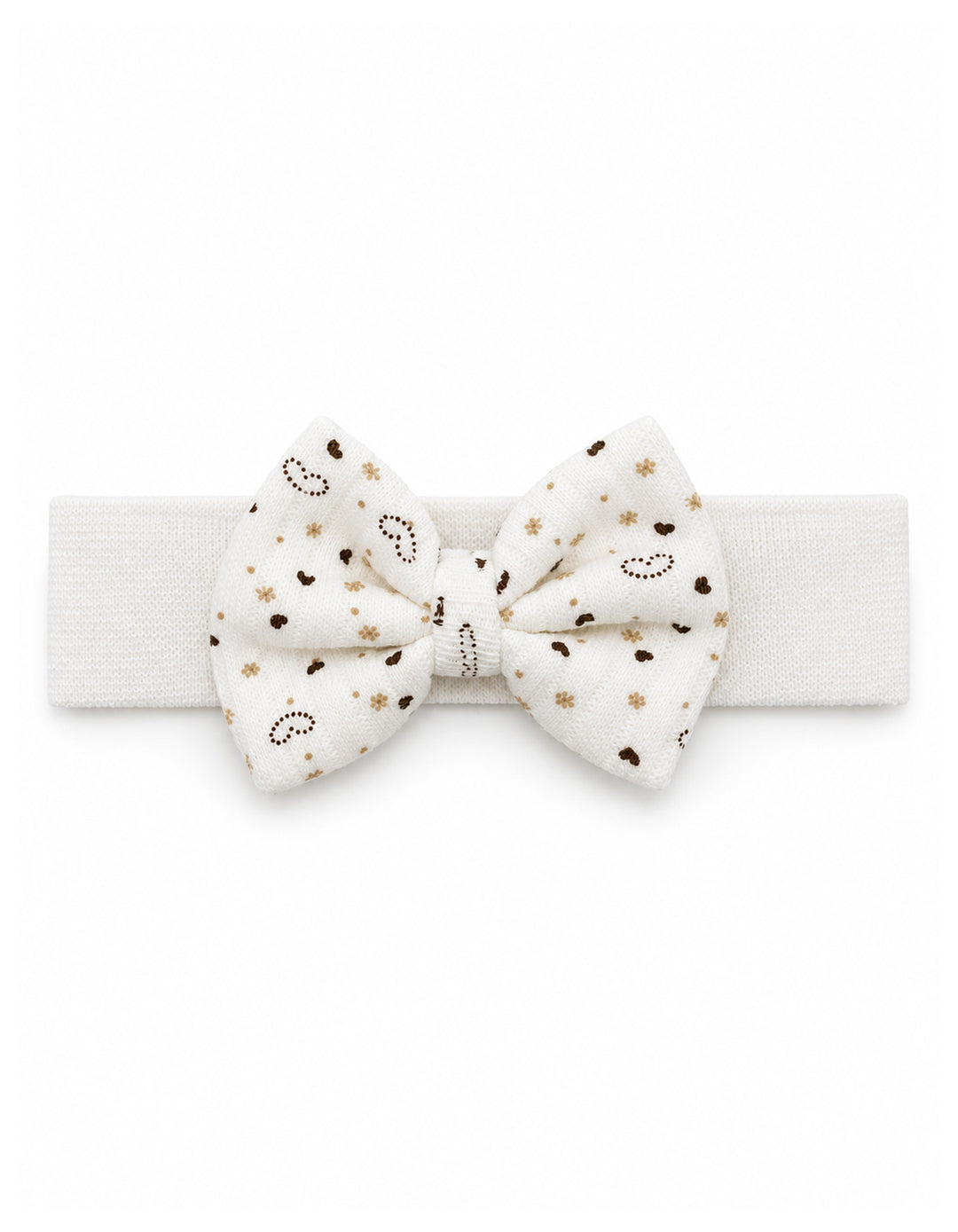 Newborn Girl Headband Bow Heart White at Zubaidas