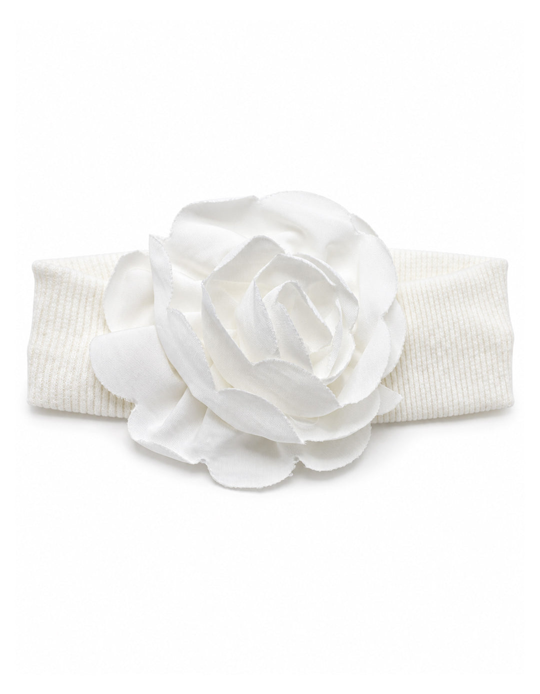 Newborn Girl Headband Layered Flower White at Zubaidas