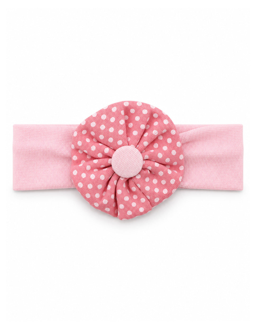 Newborn Girl Headband White Polka Dot Pink at Zubaidas