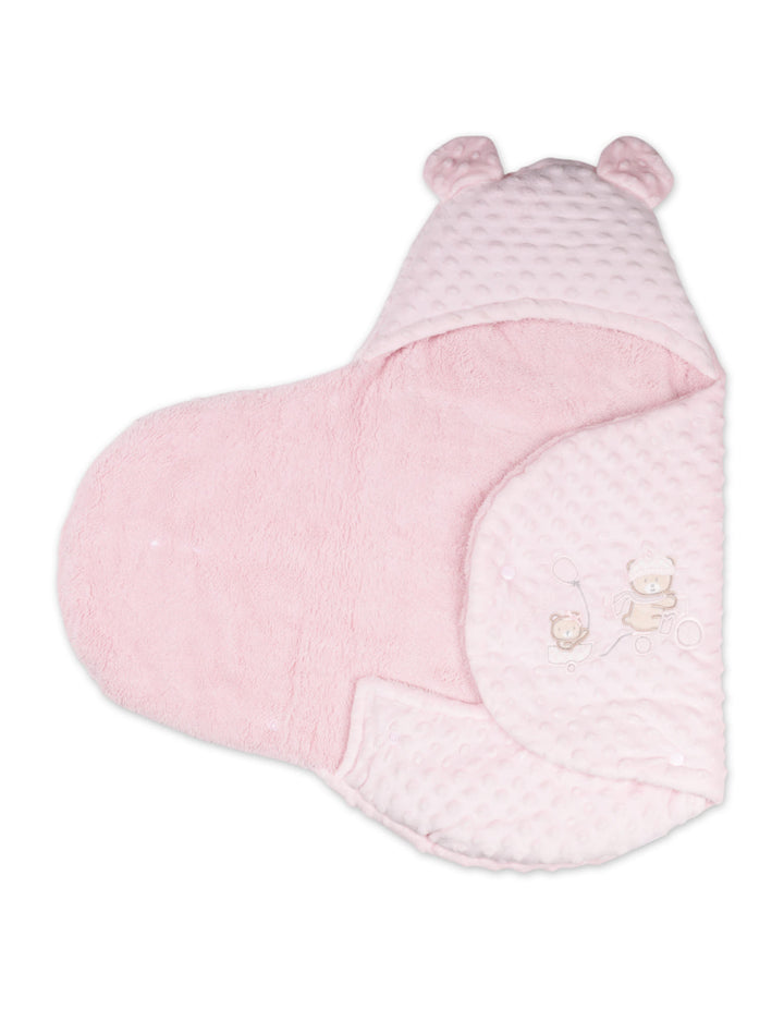 Newborn Girl Hooded Carry Nest Bear Pink at Zubaidas Best Online Baby and Kids Store in Pakistan