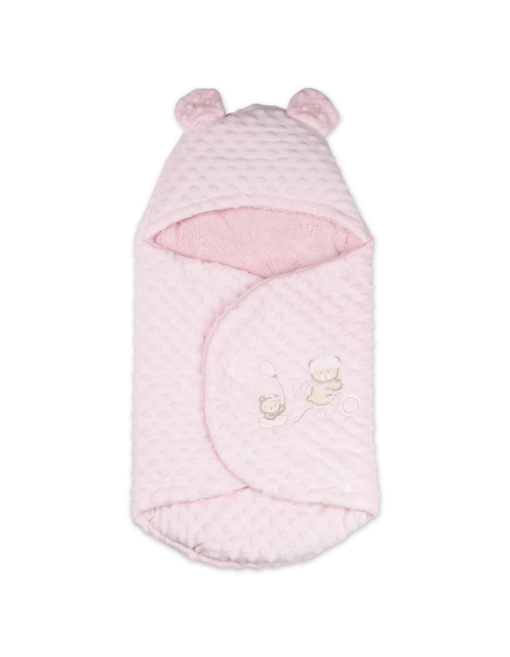 Newborn Girl Hooded Carry Nest Bear Pink at Zubaidas