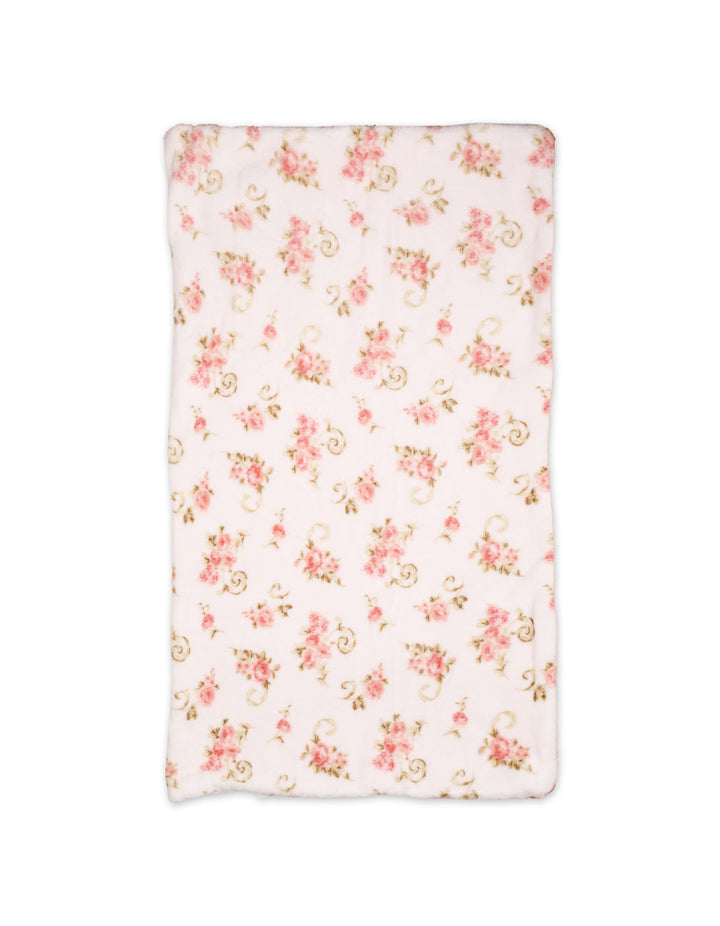 Newborn Girl Hooded Swaddle Blanket Floral White and Peach at Zubaidas Official Pakistan