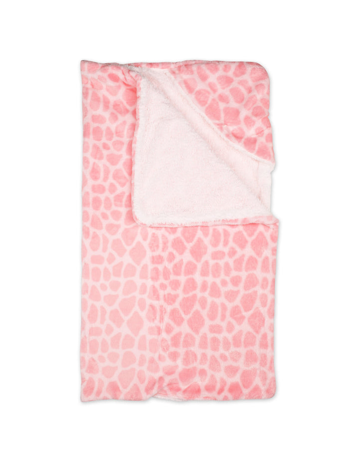 Newborn Girl Hooded Swaddle Blanket Giraffe Print Pink at Zubaidas Online Pakistan