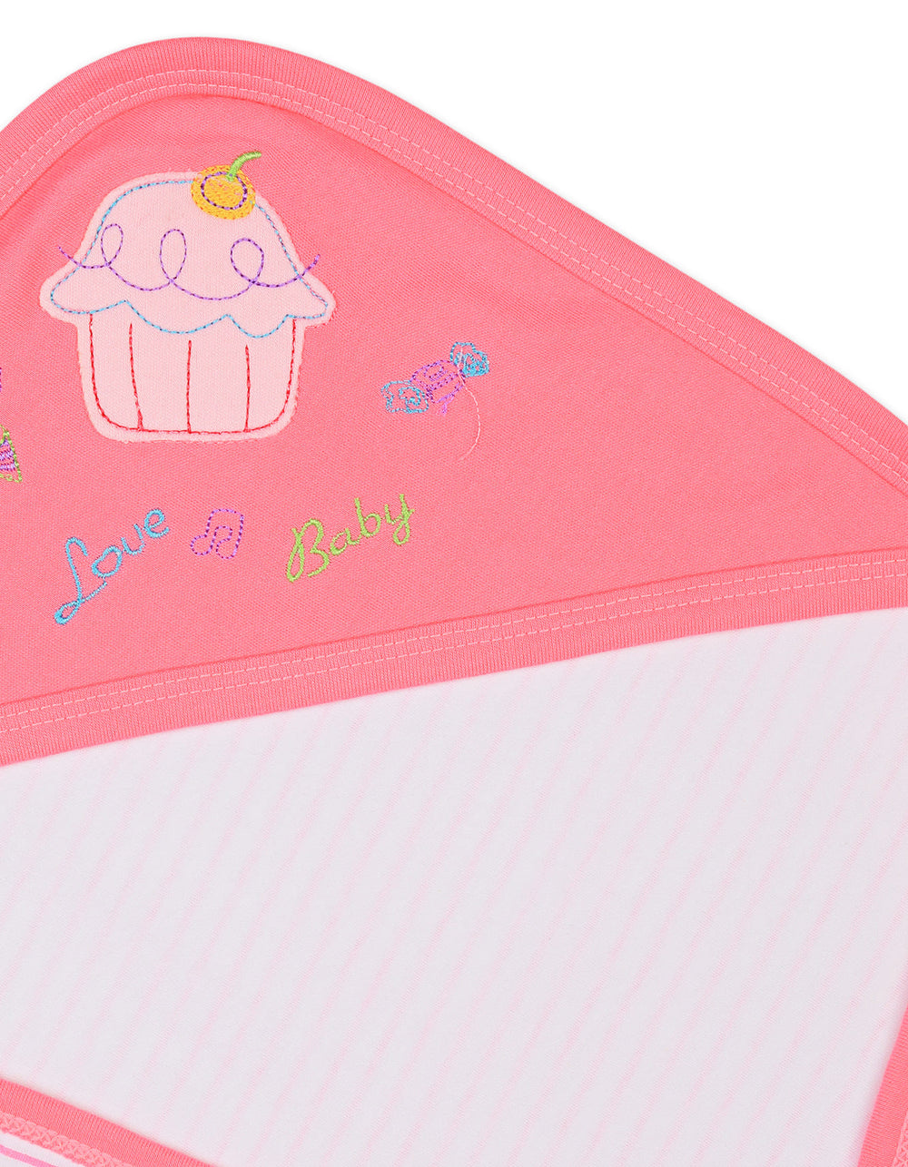 Newborn Girl Hooded Wrapping Sheet Pink at Zubaidas Official Pakistan