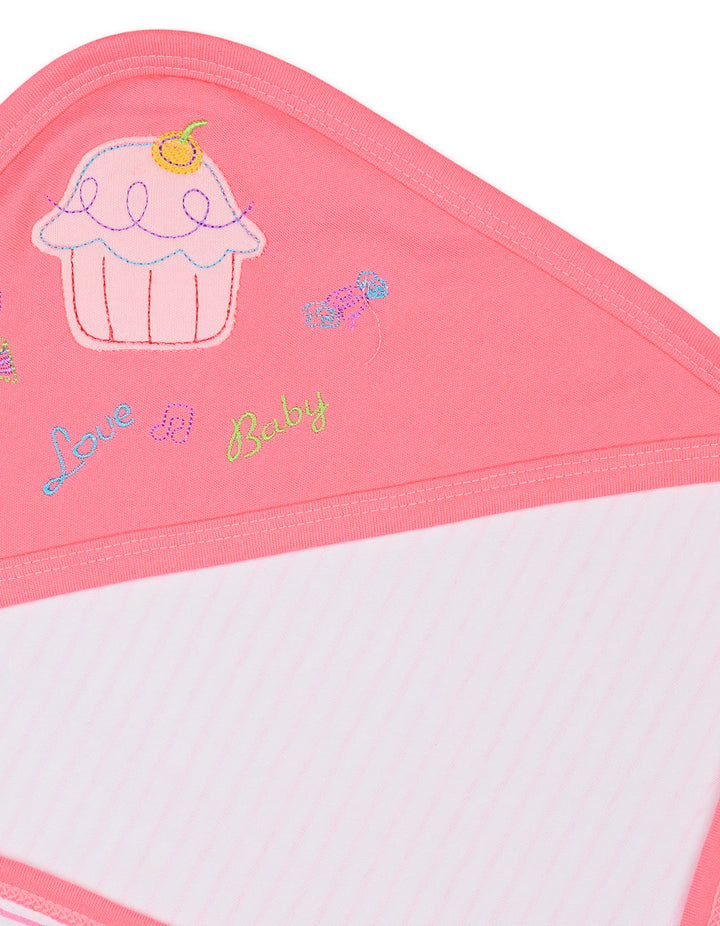 Newborn Girl Hooded Wrapping Sheet Pink at Zubaidas Official Pakistan