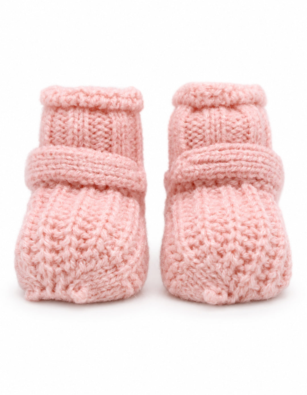 Newborn Girl Knitted Booties with Decorative Button Pink at Zubaidas Official Pakistan