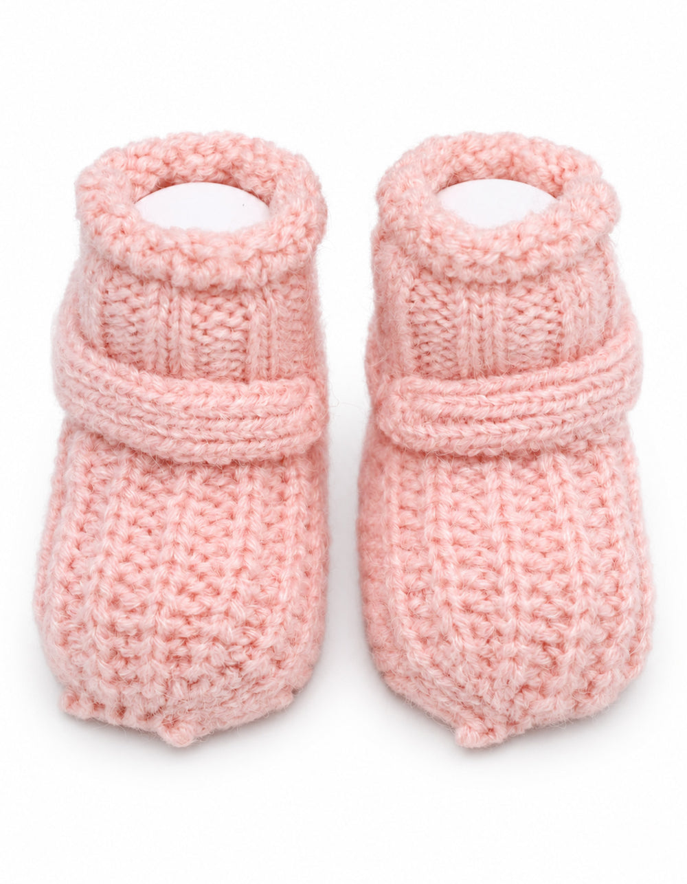 Newborn Girl Knitted Booties with Decorative Button Pink at Zubaidas Online Pakistan