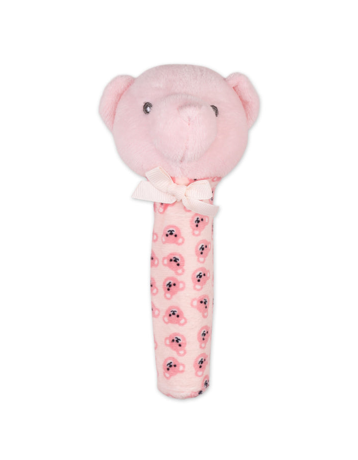 Newborn Girl Plush Rattle Toy Bear Pink at Zubaidas