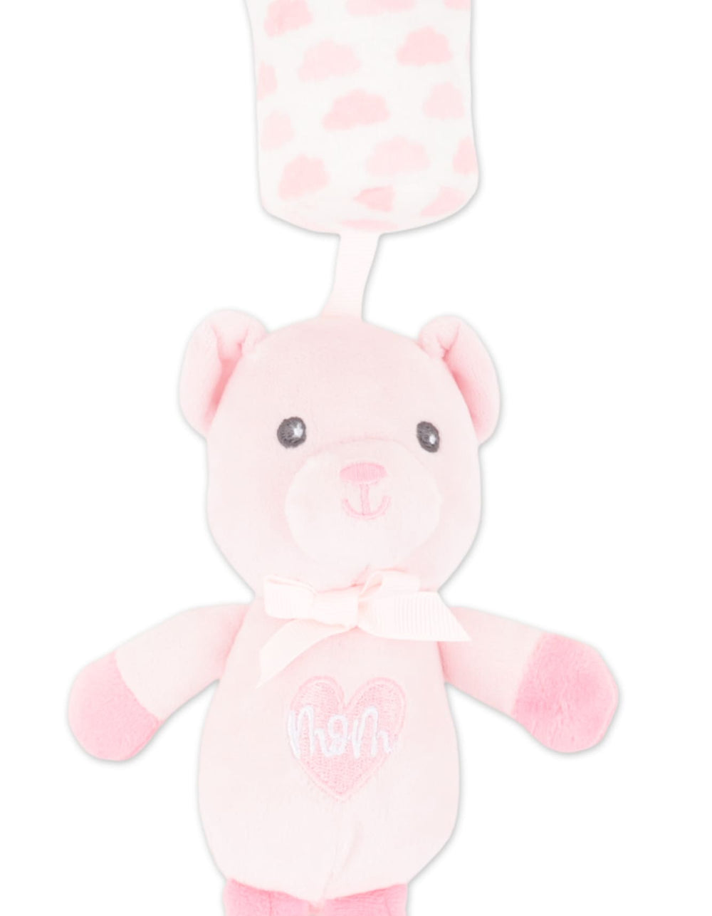 Newborn Girl Plush Toy with Hanging Ring Bear Pink at Official Zubaidas