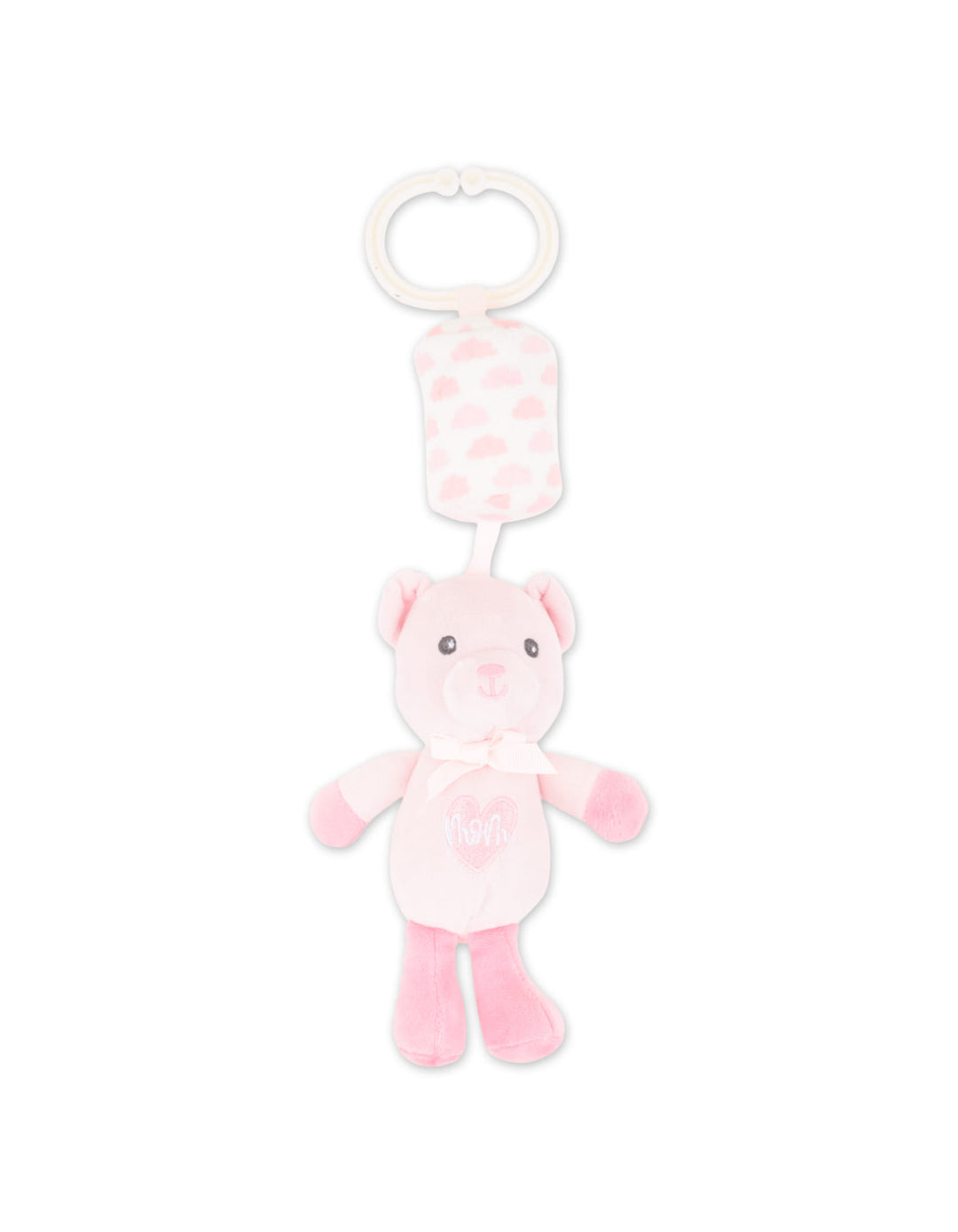 Newborn Girl Plush Toy with Hanging Ring Bear Pink at Zubaidas