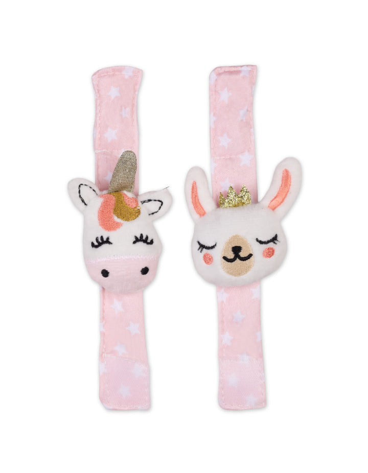 Newborn Girl Rattle Wrist Band Unicorn Pink at Zubaidas 