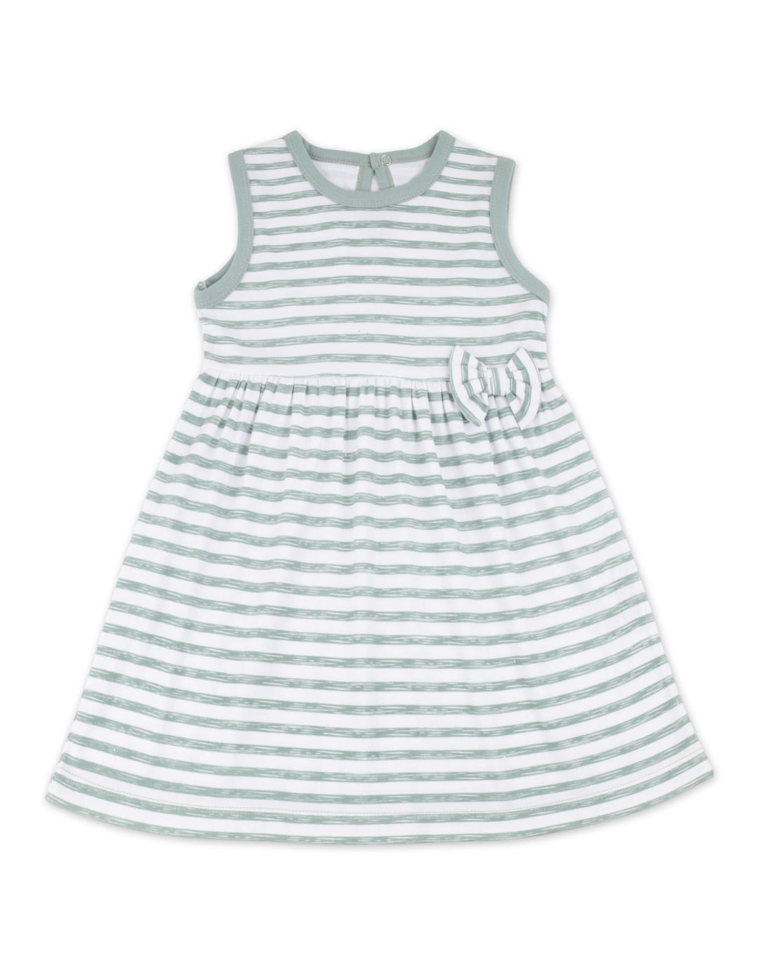 Newborn Girl Summer 3 Pieces Suit Set Bambies Striped Green at Zubaidas Official Pakistan