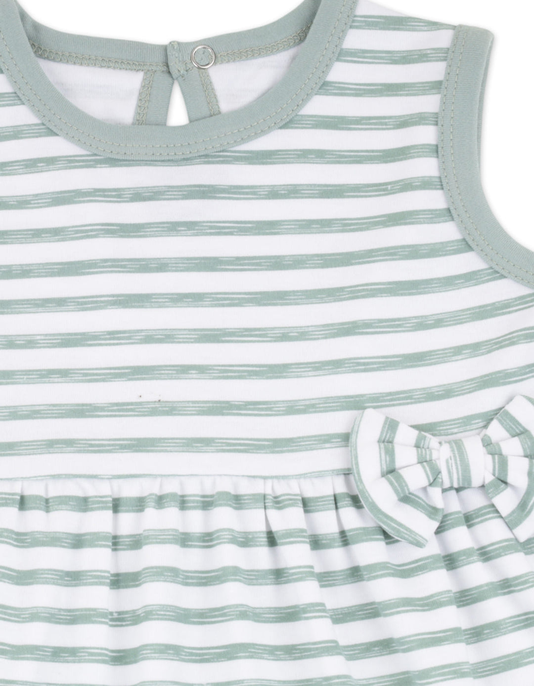 Newborn Girl Summer 3 Pieces Suit Set Bambies Striped Green at Zubaidas Online Pakistan