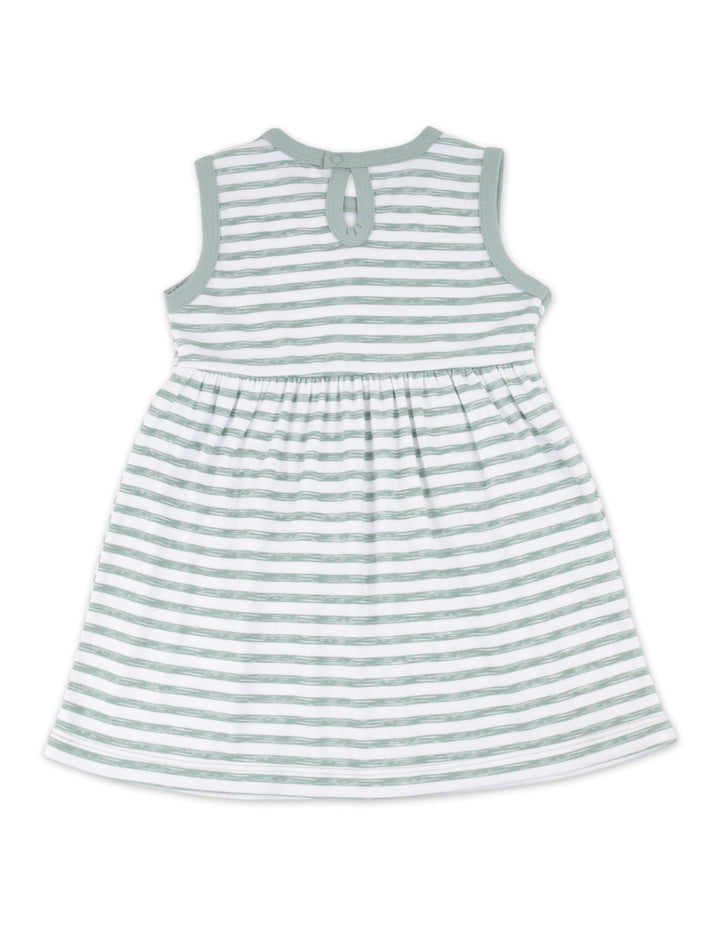 Newborn Girl Summer 3 Pieces Suit Set Bambies Striped Green at Zubaidas Best Online Baby and Kids Store in Pakistan