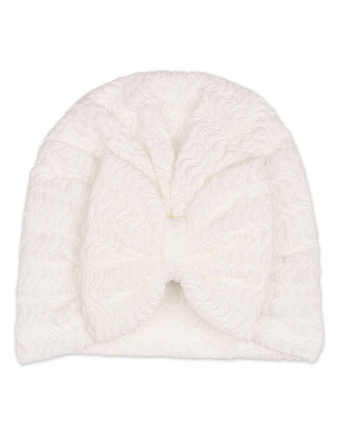 Newborn Girl Turban Cap Bow White at Zubaidas