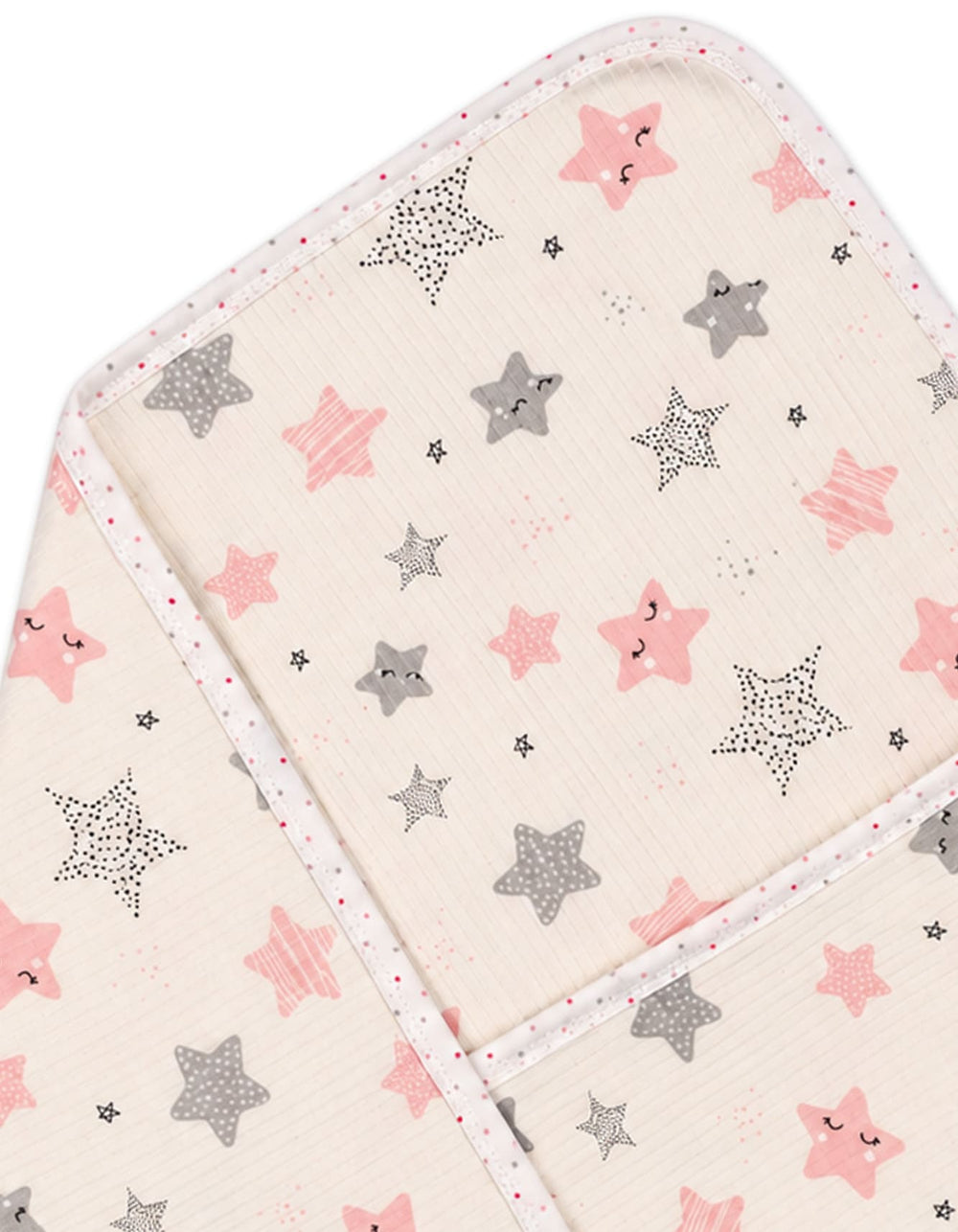 Newborn Girl Wrapping Sheet Star Off White and Pink at Zubaidas Official Pakistan