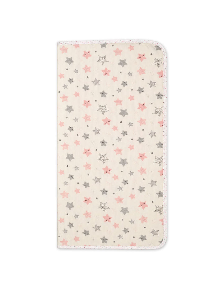 Newborn Girl Wrapping Sheet Star Off White and Pink at Zubaidas Best Online Baby and Kids Store in Pakistan